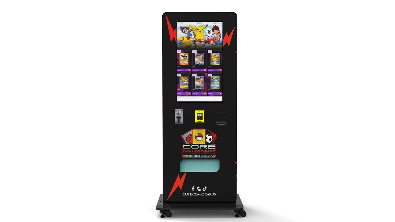 Trading card vending machine solution for stadiums and sports arenas