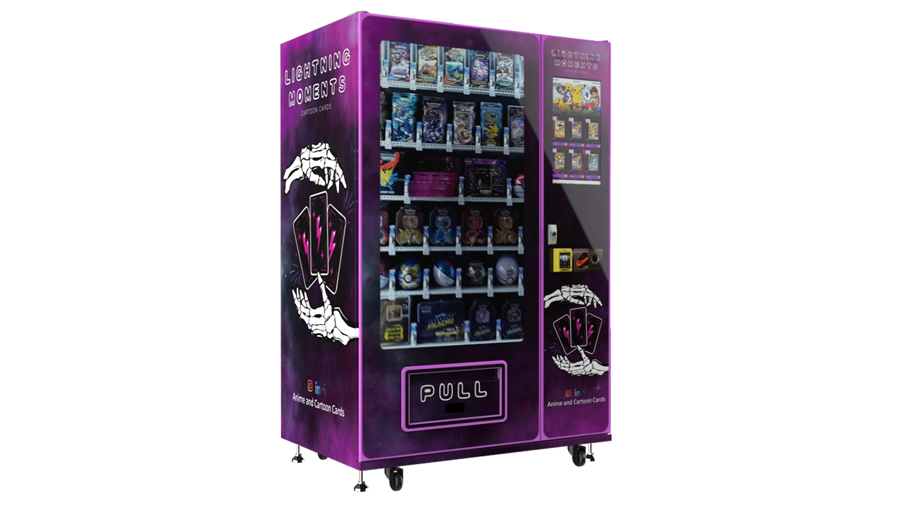 Custom trading card vending machine manufacturing configuration