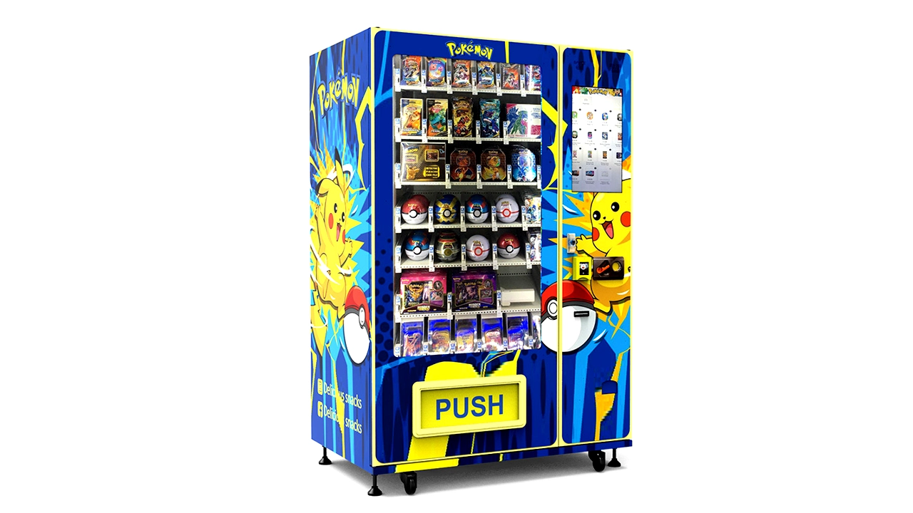 Custom branded trading card vending machine for card retail