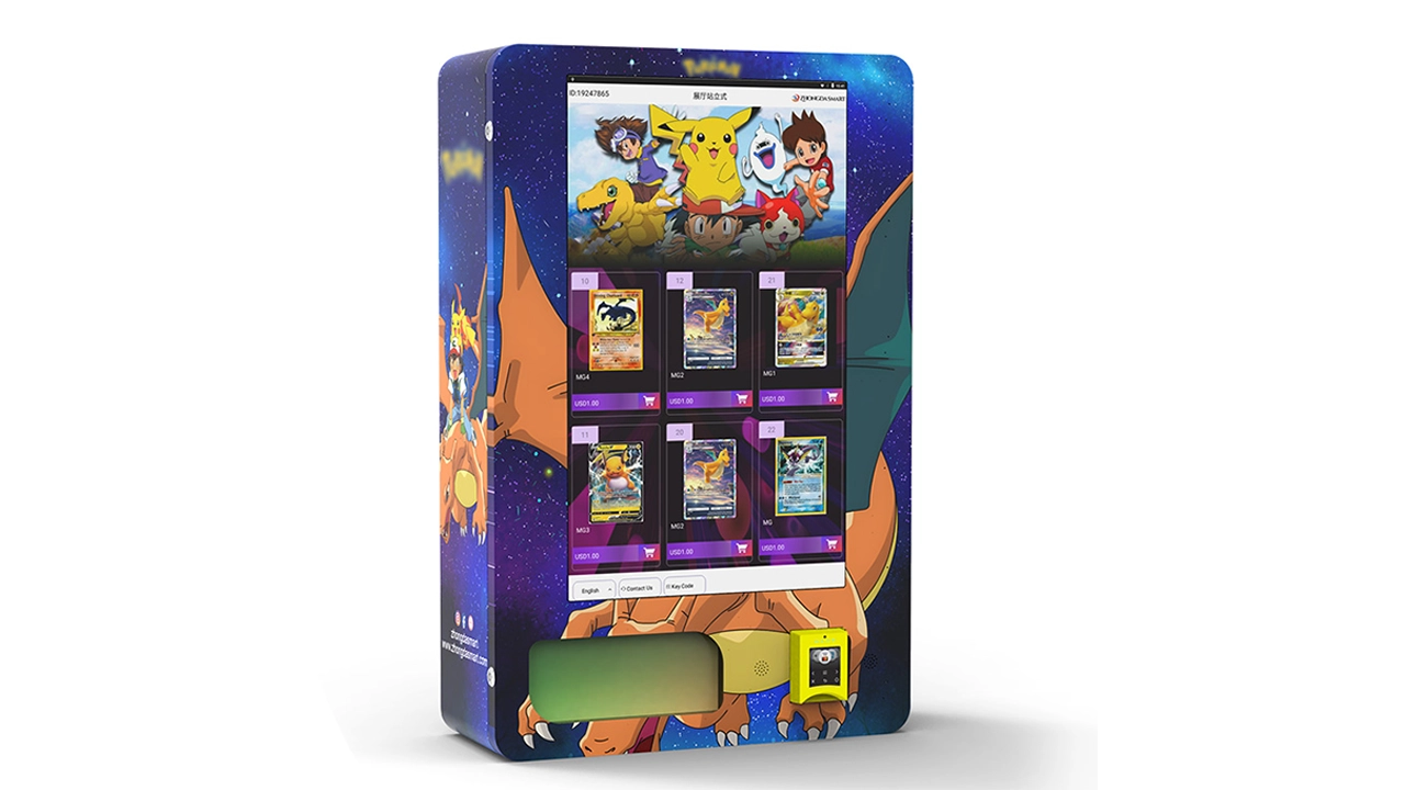 Commercial trading card vending machine for retail location delivery planning