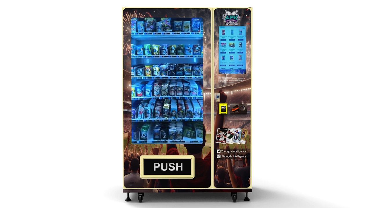 Trading card vending machine inventory management interface