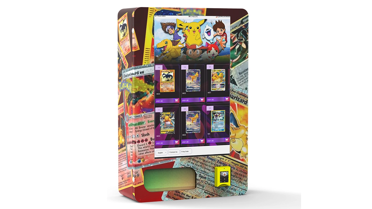 Custom trading card vending machine for sealed collectible products