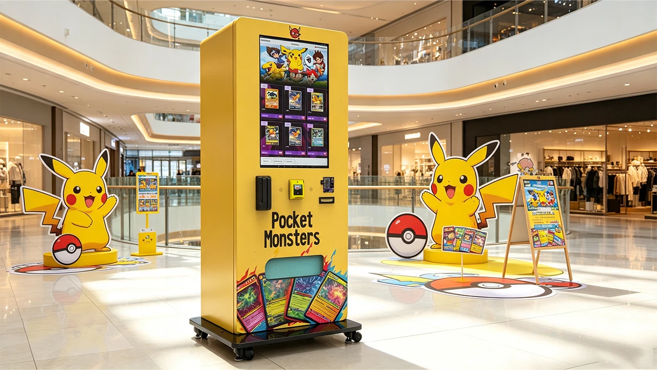 32 inch touchscreen trading card vending machine for automated collectible retail