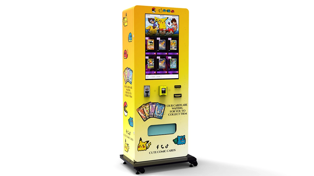 Trading card vending machine designed for sports cards and TCG products