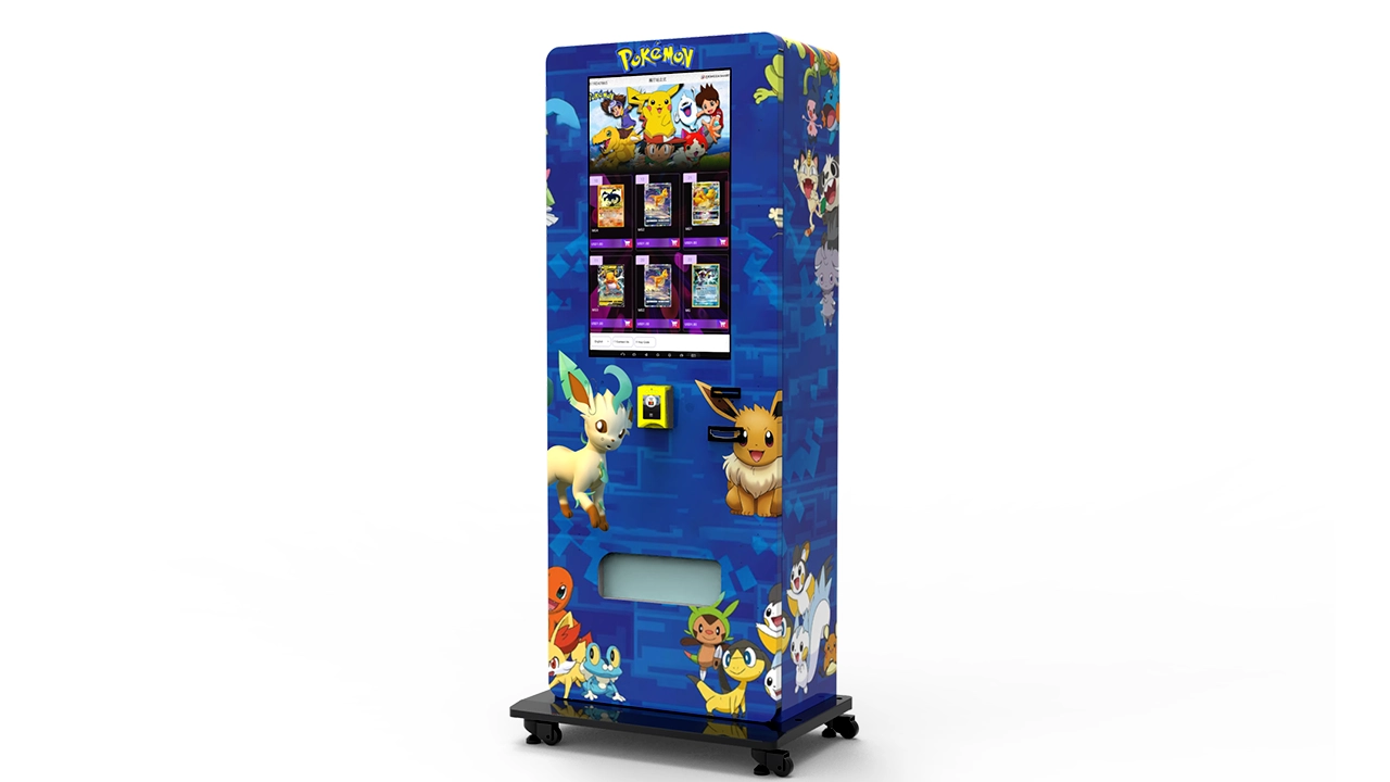 Touchscreen self-service kiosk for trading card retail