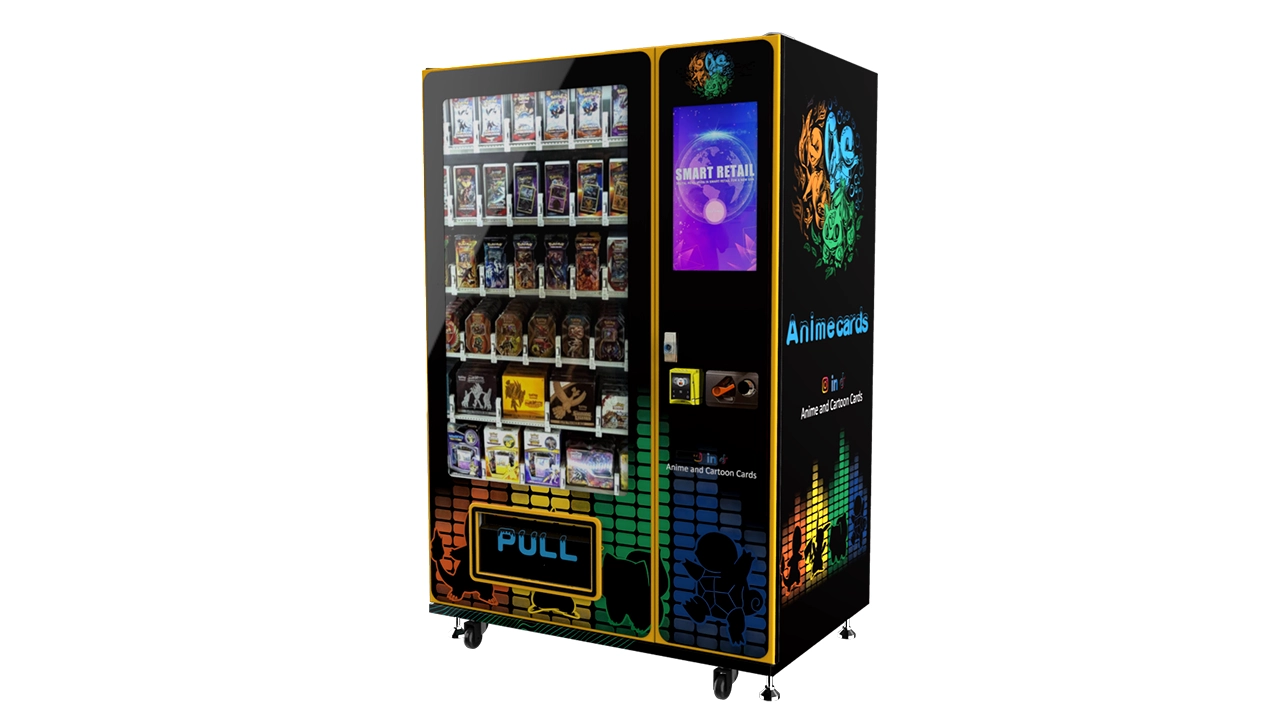 Trading card vending cabinet for packs and boxed card products
