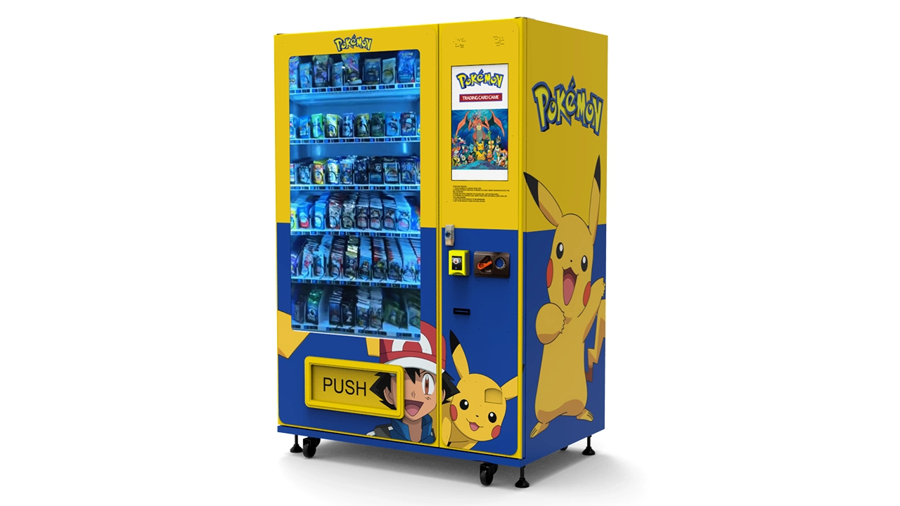 Trading card vending machine configured for contactless payment