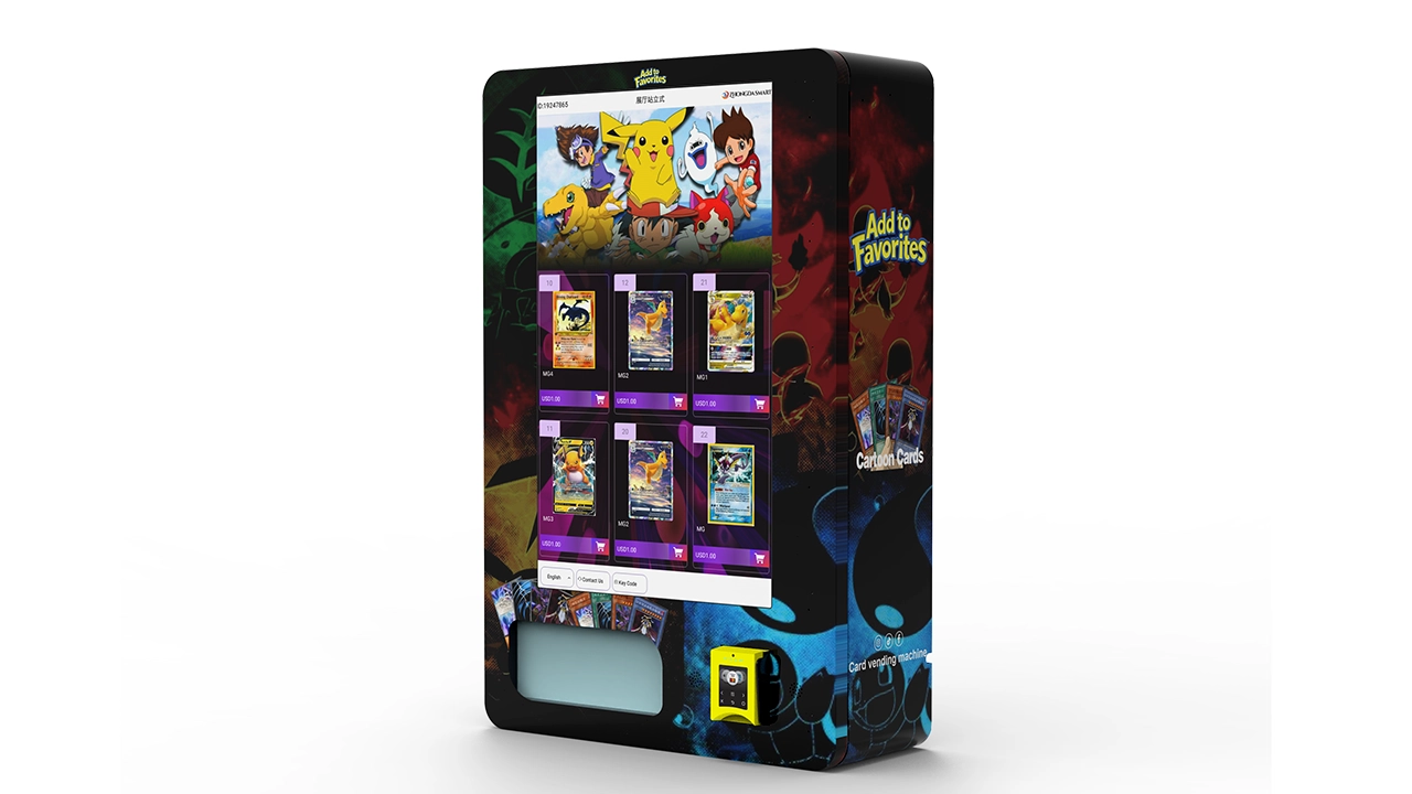 Commercial card vending equipment designed for maintenance access