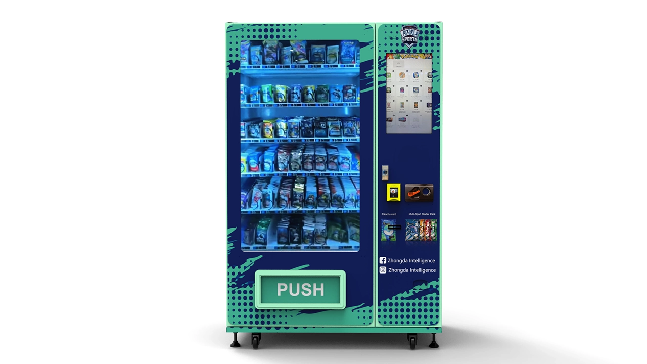 Large-capacity trading card vending machine for independent automated retail