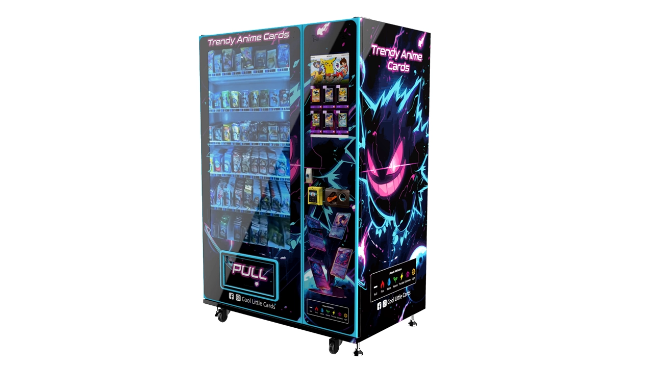 Trading card vending equipment for booster packs and sealed card products