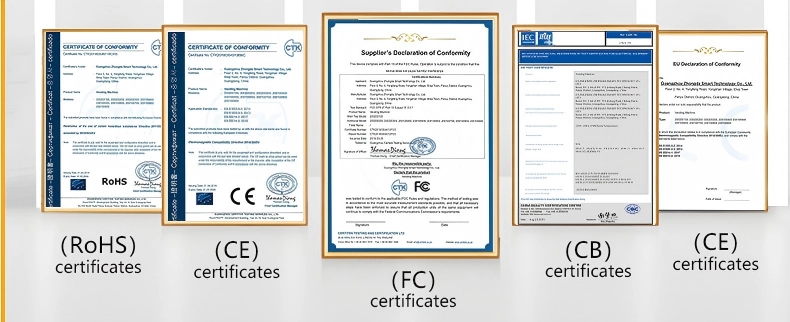 Zhongda Smart certificates and qualification display
